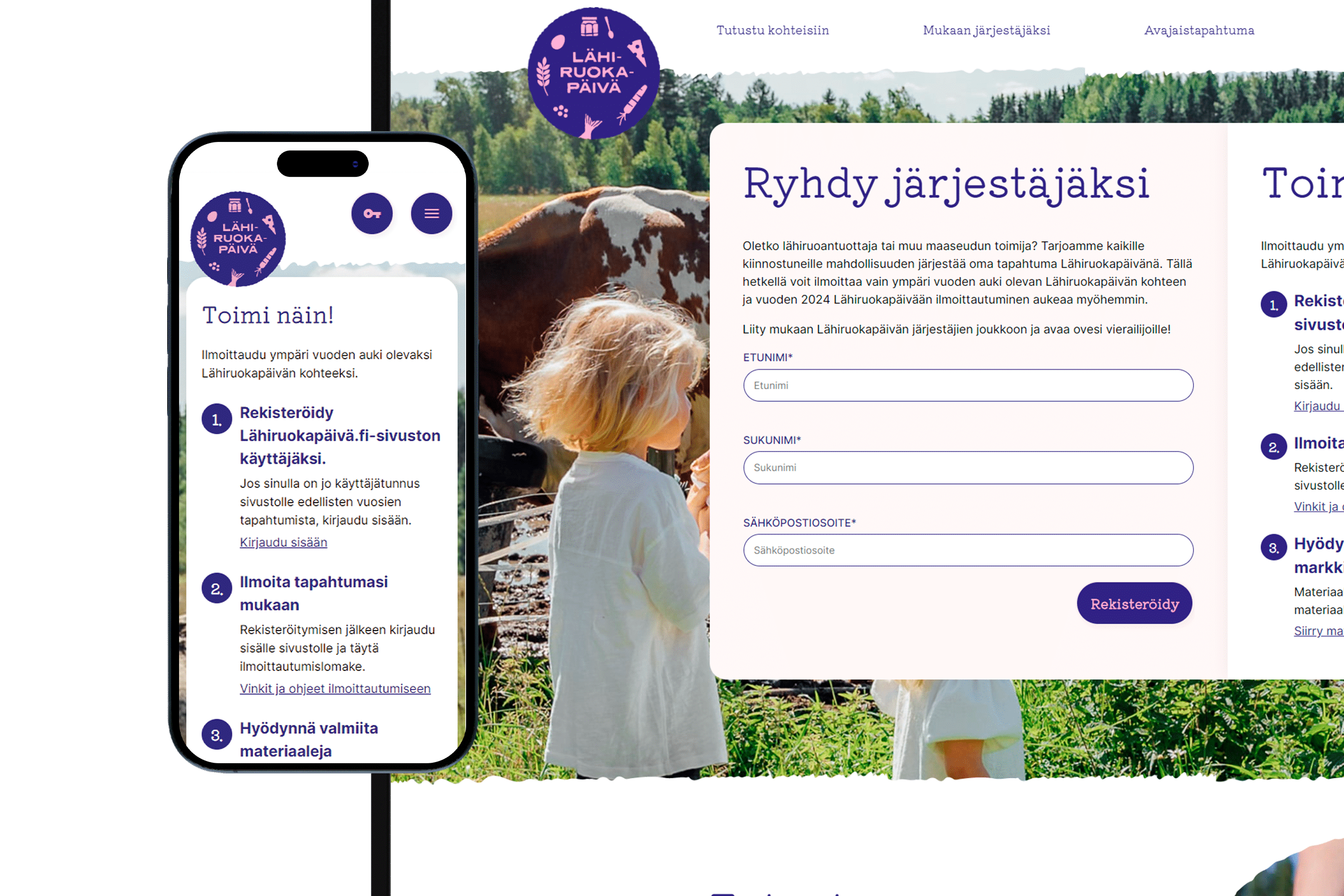 Referenssikuva Lähiruokapäivä-tapahtuman verkkosivuston Mukaan järjestäjäksi -sivusta.